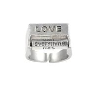 Creative Love Ring Rotatable Control Mood Ring for Men Women Alloy Silver Fidget Anxiety Cool Square Vintage Punk Statement Jewelry Presents