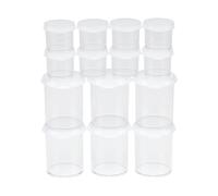 Creative Mark Assorted Pack of 14 Storage Cups - 8 Small 10 ml & 6 Large 45 ml Durable Clear Plastic Paint Containers with Lids for Artists, Students, Professionals
