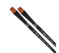 Creative Mark Beste Golden Taklon Super Shader #12-2 Pack Artist Brushes, Professional Watercolor Brushes, for Acrylic Painting, Short Handle, Sharp Edges, Hand-Tied & Shaped