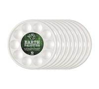 Creative Mark Disposable Paint Palette, 7-3/8" Diameter, 10 Pack - Eco-Conscious, Biodegradable Paint Holder Tray for Artists, Compostable Paint Tray Palette with 10 Wells Each, Easy Cleanup