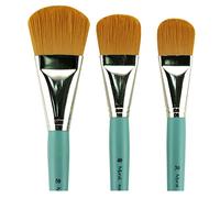 Creative Mark Mural Large Artist Brushes - Golden Taklon Brushes for Acrylic & Watercolor Paint - Filbert # 50, 40, 30