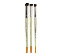 Creative Mark Pastel Smoothies - Paintbrush for Pastel Blending Bristle & Nylon Hair for Blending on Rough Surfaces Short Handle Lacquered Wood Handles - [Soft | Set of 3] White