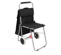 Creative Mark The ArtComber Folding Big Wheeled Portable Rolling Chair/Art Cart with Storage - Black
