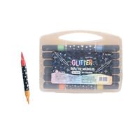 Creative Markers Pen with Glittered Lines and Two Nibs for Cards, Visual Planners, Lesson Activities, Sketch Fu Glitter Marker Pens Two Tip Art Supplies Journaling Sketch Lettering Coloring Poster