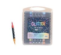 Creative Markers Pen with Glittered Lines and Two Nibs for Cards, Visual Planners, Lesson Activities, Sketch Fu Glitter Marker Pens Two Tip Art Supplies Journaling Sketch Lettering Coloring Poster