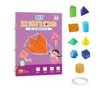 Creative Math Teaching Aid Foldable Geometric Shapes Workbook Reasoning Practice Activity for Children Portable Paper Model Pack