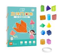 Creative Math Teaching Aid Foldable Geometric Shapes Workbook Reasoning Practice Activity for Children Portable Paper Model Pack