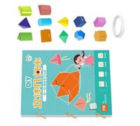 Creative Math Teaching Aid Foldable Geometric Shapes Workbook Reasoning Practice Activity for Children Handsewn Augmentedreality Geometry Book