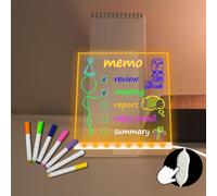 Creative Message Board Dry Erase Board 5.91×5.91 Inch Doodle Whiteboard USB Warm White Dimming LED Illuminated Wordpad Table Lamp 7 Colorful Marker Drawing Board Office Desktop Home Decor Gifts