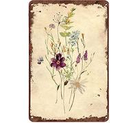 Creative Metal Tin Sign Wildlife Flower Funny Tin Sign Summer Wall Decor Farmhouse Decor for Home Cafes Office Pubs Club Sign Gift Plaque Metal Tin 12 X 8 INCH CF-AA142