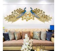 Creative Metal Wall Art Clock -Crystal Double Headed Peacock Wall Clock, Simple Atmosphere Clock Wall Charts -Silent Home Decorative Clock, Suitable For Home, Office, Living Room Hotel Decoration