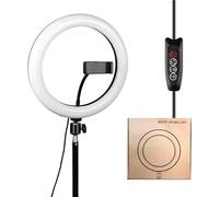Creative Mind 10" Ring Light with Tripod Stand & Phone Holder - Perfect Selfie Ring Light for YouTube, Instagram, Video, Photography & Live Streaming | Adjustable Tripod | 3 Light Modes (White, 12")