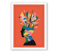 Creative Mind Exploding Modern Framed Wall Art Print A1 (84.1×59.4cm) White, Wall Decor for Living Room, Bedroom, Office & Home, Ready to Hang, Art Gift