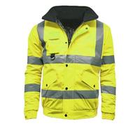 Creative Mind Men’s High Visibility Reflective Winter Bomber Jacket Adults Hi Vis Work Wear Concealed Hood Coat S-3xl Water Proof Two Tone - Heavy Duty (UK, Alpha, M, Regular, Regular, Yellow)
