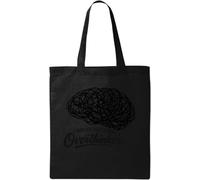 Creative Mind Struggling With Overthinking Natural Cotton Tote Bag Black