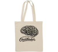 Creative Mind Struggling With Overthinking Natural Cotton Tote Bag White