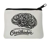 Creative Mind Struggling with Overthinking Neoprene Coin Purse Pouch 10x11cm White
