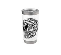 Creative Mindset Think Outside The Box Skull Typography Stainless Steel Insulated Tumbler