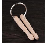 Creative Mini Drum Keychain with Wood Percussion Great Addition to Your Keys (A)