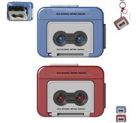 Creative Mini Tape Recorder Keychain,Portable Retro Recorder Keychain,Retro Cassette Player Pendant Gift with Three Songs,Fun Key Backpack Hanging Accessory Gifts for Birthday Valentine's Day Xmas