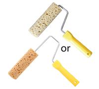 Creative Modeling Sponge Roller Brush 4/6'' Artistic Pattern Art Wall Decoration Texture Tool for Painting Color Texture Pattern Paint Paint Tool Roller Brush Ornament with Handle for Home Wall