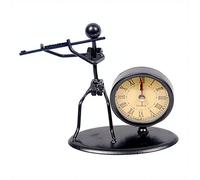 Creative Modern Iron Art Instrument Black Quartz Clock Vintage Shelf Clock Decorative Desk Clock Home Office Desk Decoration Gift (C63 Flute)