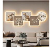Creative Modern Wall Clock with LED Lights - Simple Design for Bedroom and Entrance Wall Decoration