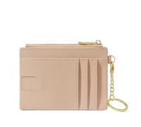 Creative Monogramm Multi Card Slots Women's Simple Mini Bag Storage Portable Cute Keychain Coin Holder Wallet(Pink)