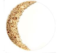 Creative Moon Mirror Wall Decor | Resin Lunar Phase Hanging Art with For French Style Design for Living Room Bedroom Office | Unique Silver White Gold Ornament 9 Inches(Golden)