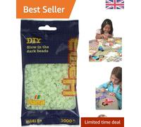 Creative Mosaic Decoration with 1000 Green Glow-in-the-Dark Beads for Ages 5+