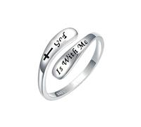 Creative Motivational Rings for Her Vintage Styles Crossed Faith Accessories Adjustable Gift