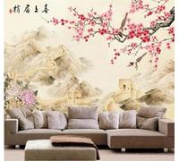 Creative Mountain Peaks Architecture Flowers Flying Birds 3D Wallpaper Luxury Home Dining Decor Paste Sofa Living Room The Wall for Bedroom Mural-150cm×105cm