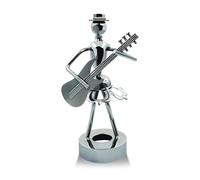 Creative Musician Guitar Player Sculpture,Music Guitar Instrumental Performer Figurine Model Band Metal Statues Ornament Guitarist Gift Collection Shelf Statue Gift for Girl Birthday Home Decor