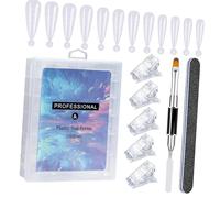 Creative Nail Art Set for Use at Home or Salon with Gel Brush and Various Nail Shapes Tips Clip Accessories Quick Building Gel Shape
