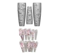 Creative Nails Art Mold Silicone Stamping Kits Embossing Nails Accessories Making Manicure Embellishment Template Home Manicure Tools