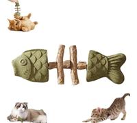 Creative Natural Fish Bone Cat Toy, Fix Your Cat’s Dental Health, Interactive Kitten Chew Playthings,wooden Catnip Teeth Cleaning Stick for Cats Teeth Cleaning 2026 (Color-A 1pcs)