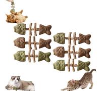 Creative Natural Fish Bone Cat Toy, Fix Your Cat’s Dental Health, Interactive Kitten Chew Playthings,wooden Catnip Teeth Cleaning Stick for Cats Teeth Cleaning 2026 (Mix 6Pcs)