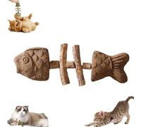 Creative Natural Fish Bone Cat Toy, Fix Your Cat’s Dental Health, Interactive Kitten Chew Playthings,wooden Catnip Teeth Cleaning Stick for Cats Teeth Cleaning 2026 (Color-B 1pcs)