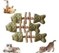 Creative Natural Fish Bone Cat Toy, Fix Your Cat’s Dental Health, Interactive Kitten Chew Playthings,wooden Catnip Teeth Cleaning Stick for Cats Teeth Cleaning 2026 (Color-A 3Pcs)