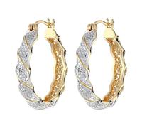 Creative New Plated Color Separation Ear Buckle Exaggerated Hollow Out Earrings In Europe And America Ear Clip Accessories Oversized Earrings for Women (Gold, One Size)
