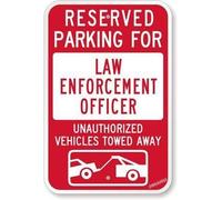 Creative New Warning Reserved Parking Law Enforcementr : Unauthorized Vehicles Towed Away 8x6inch