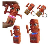 Creative NoveltyLuminous Squeeze Toy Stick Man Keychain, Interactive Stress Reliever with LED Light and Music (6)