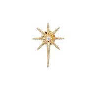 Creative Octagram Star Brooch Pin Eight Awn Star Snowflake Zircon Badge Pins for Clothes Hats Elegant Suit Lapel Pin Shirt Collar Pin Jewelry Gifts for Women Men, Small, Copper, created zircon