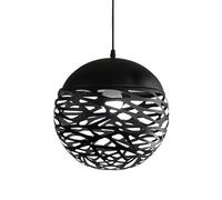 Creative Openwork Wrought Iron Pendant Light, E27 Screw Single-Head Chaner, Flush Mount Ceiling Lighting Fixtures, Bedroom Dining Room Kitchen Decoration Hanging Lamp (Dark 30cm)
