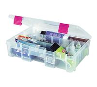 Creative Options Pro Latch Deep Utility Box 4-9 Compartments-11-inch x 7.25 x 2.75-inch Clear W/Magenta, Multi-Color