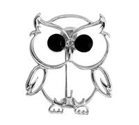 Creative Owl Pin Brooch Zn Alloy Chest Accessory Versatile Double Color Option For Clothing Bags Hat Decoration Elegant Owl Pin Accessory