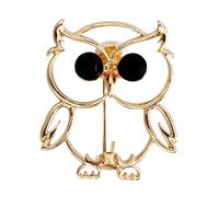 Creative Owl Pin Brooch Zn Alloy Chest Accessory Versatile Double Color Option For Clothing Bags Hat Decoration Elegant Owl Pin Accessory