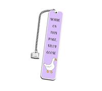 Creative Page Markers with Pendant Metal Bookmarks, Purple