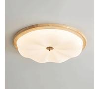 Creative Panel Lights Imitation Wood Grain Ceiling Light Fixture with Stepless Dimming Energy Saving Flat Design for Bedroom, Child's Room, or Laundry