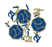 Creative Party Age 21 Foil Stamped Confetti, Navy/Gold Geode, (J025)